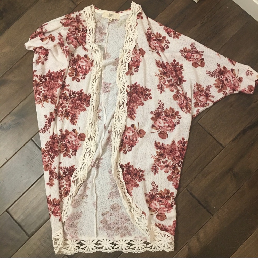Pinque Boho Floral Cardigan